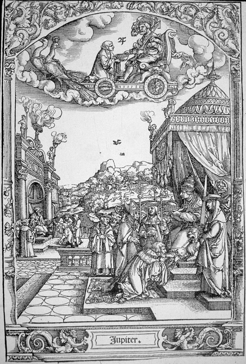 O planeta Júpiter (gravura em madeira) de Hans Sebald (School of) Beham