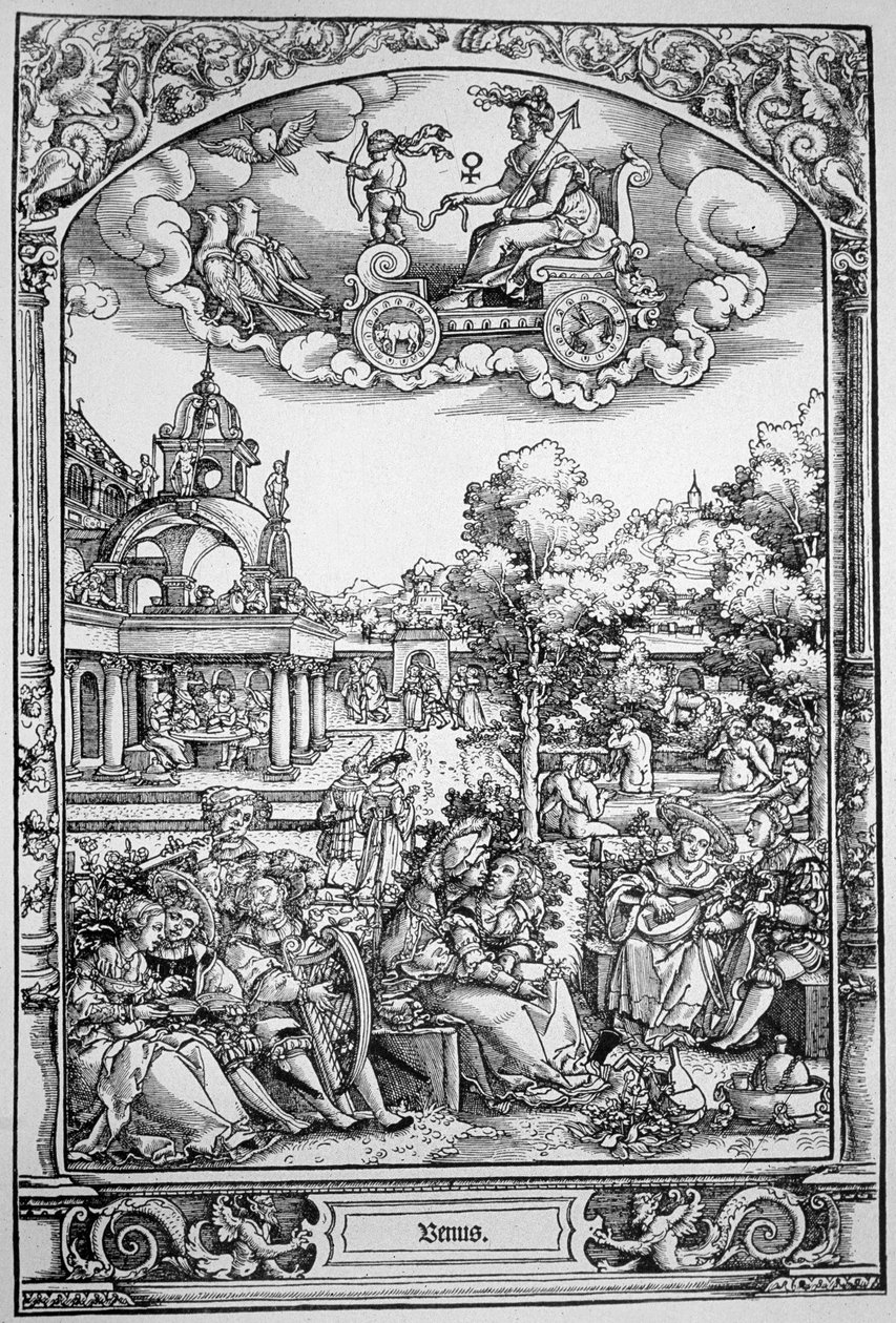 Vénus (gravura em madeira) de Hans Sebald (School of) Beham