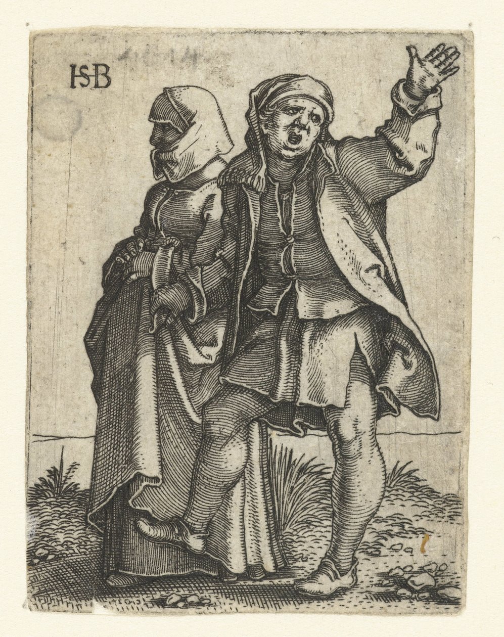 casal camponês Desfile de casamento camponês (título da série) de Hans Sebald Beham