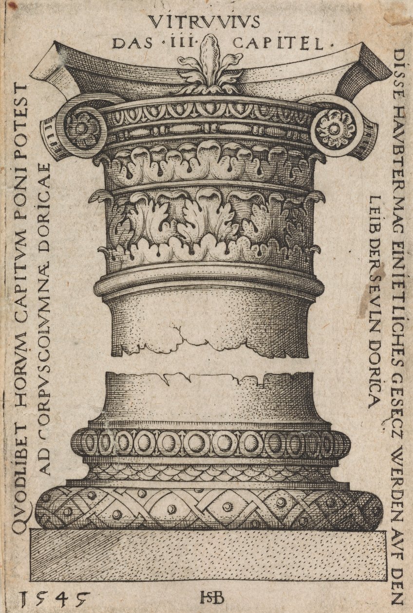 Capital e Base de uma Coluna de Hans Sebald Beham