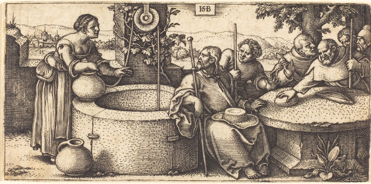Cristo e a mulher de Samaria de Hans Sebald Beham
