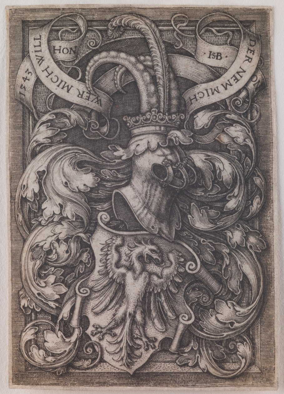 Brasão de armas com uma águia de Hans Sebald Beham