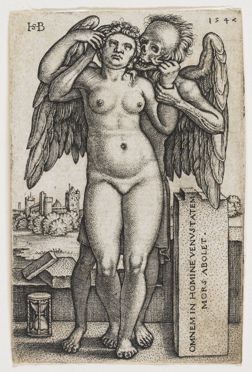 Morte apreendendo uma mulher, 1547 de Hans Sebald Beham