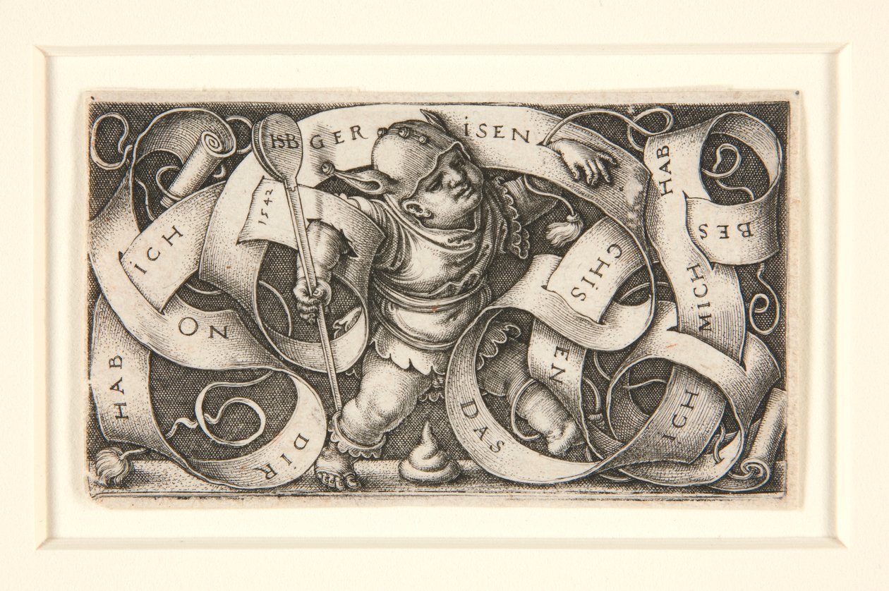 O Pequeno Buffoon com Grande Banda Escrita (The Little Buffoon) de Hans Sebald Beham