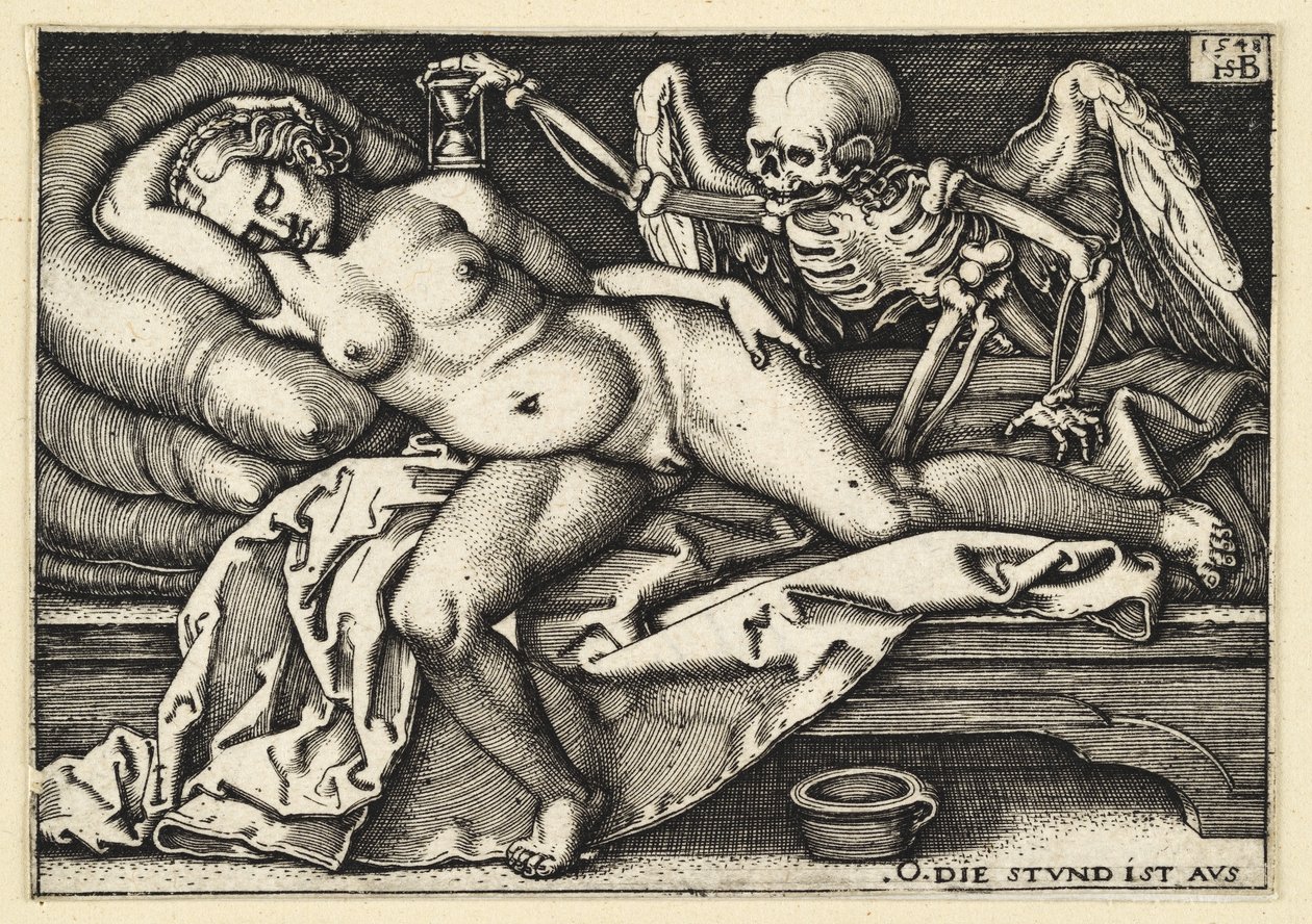 A morte e a mulher adormecida de Hans Sebald Beham
