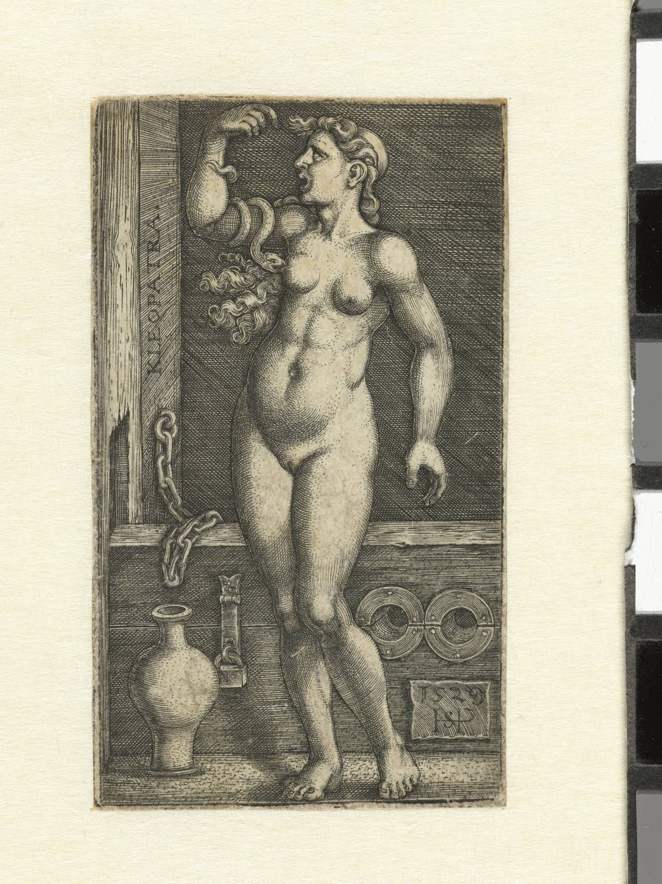 Morte de Cleópatra
Cleópatra (título sobre o objecto) de Hans Sebald Beham