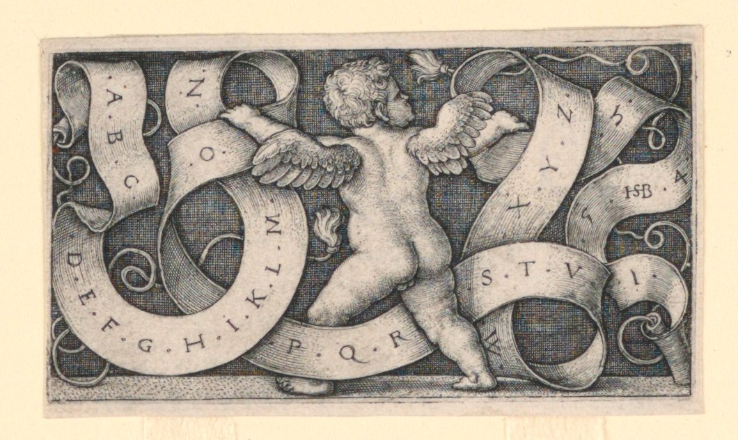 Gênio com alfabeto de Hans Sebald Beham