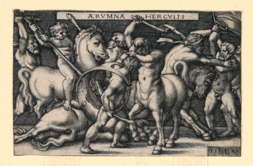 Hércules lutando contra os centauros de Hans Sebald Beham