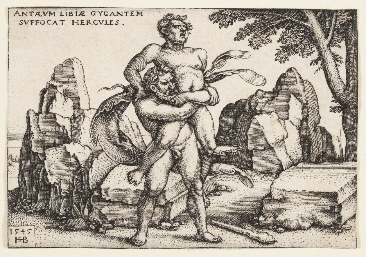 Hércules e Anteu de Hans Sebald Beham