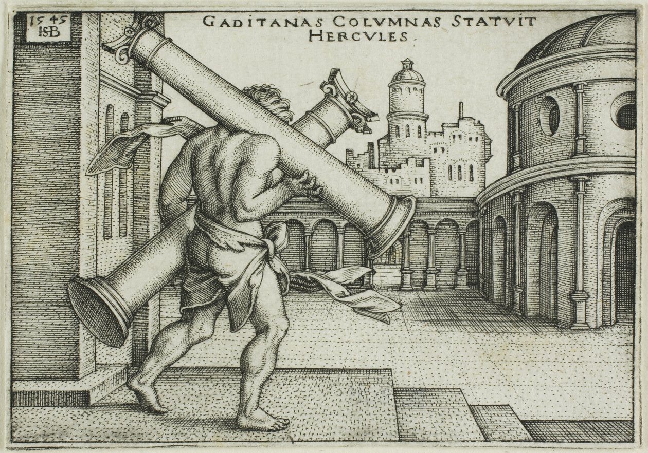 Hércules e as Colunas de Gaza de Hans Sebald Beham
