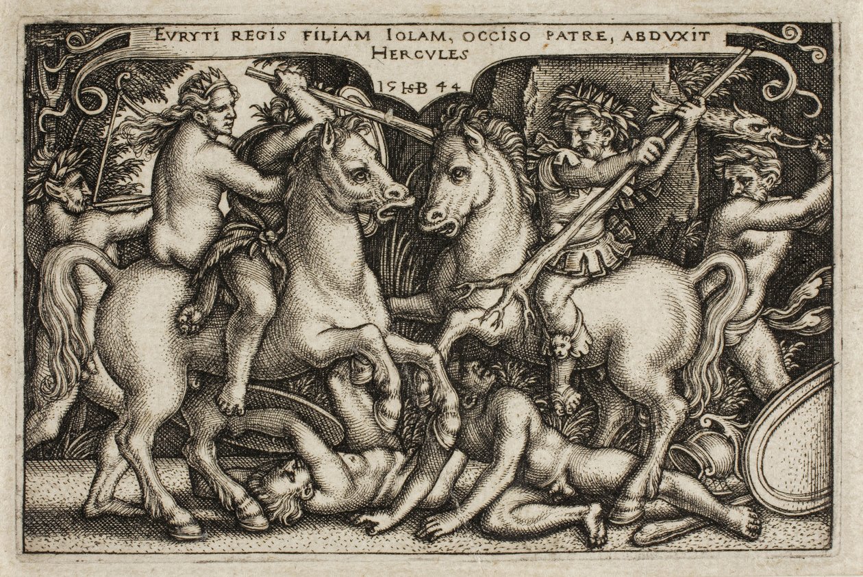 Hércules e Iole, de Os Trabalhos de Hércules de Hans Sebald Beham