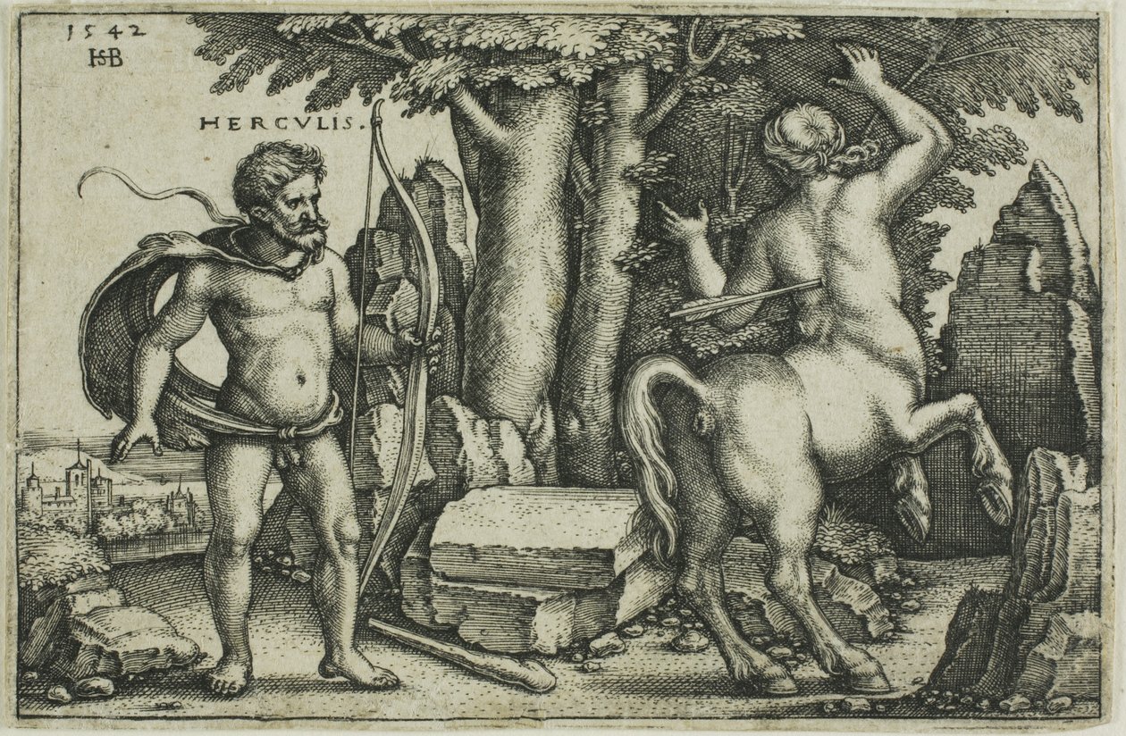 Hércules e Nessus de Hans Sebald Beham