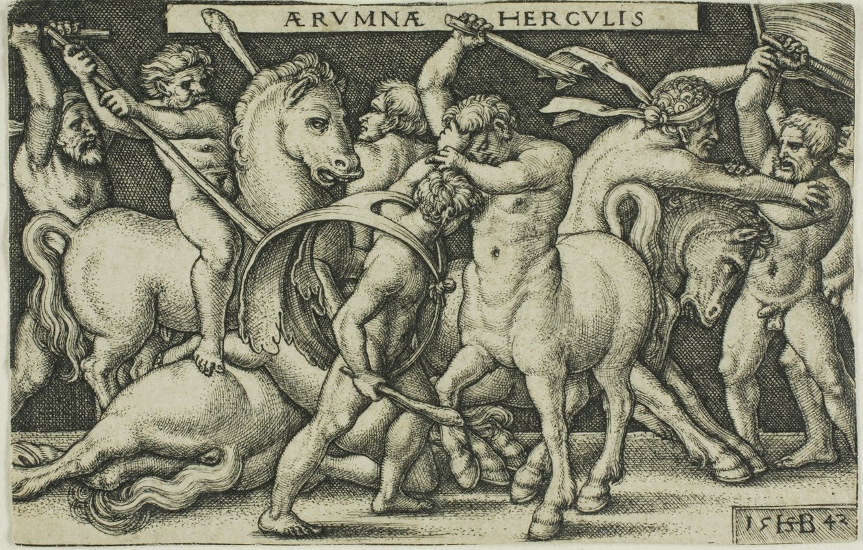 Hércules e os Centauros, de Trabalhos de Hércules de Hans Sebald Beham