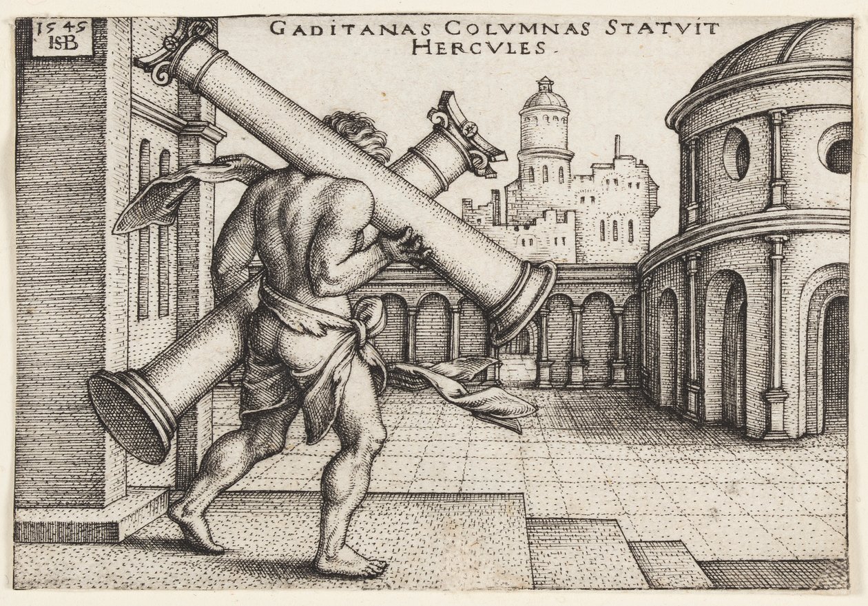 Hércules com as Colunas de Hércules de Hans Sebald Beham