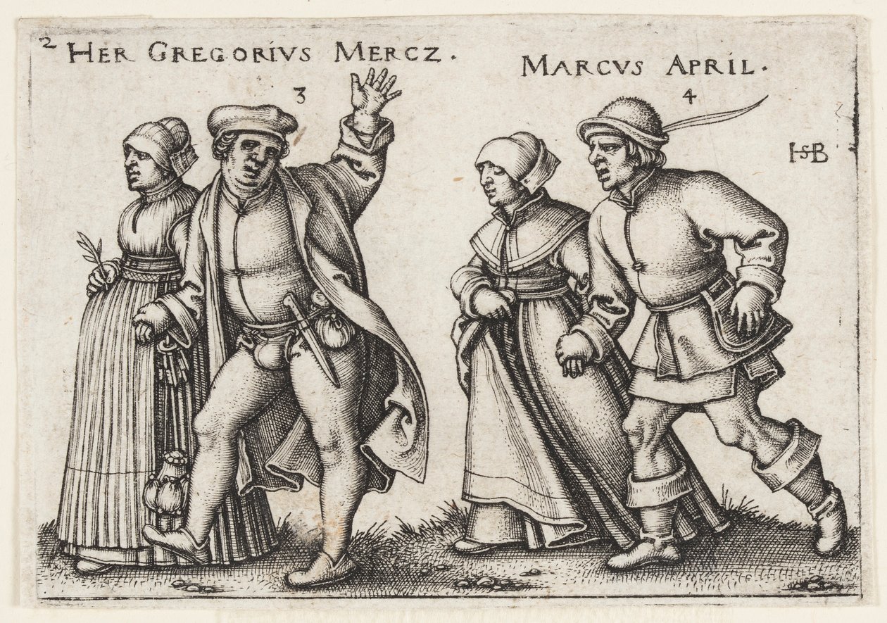 março e abril de Hans Sebald Beham