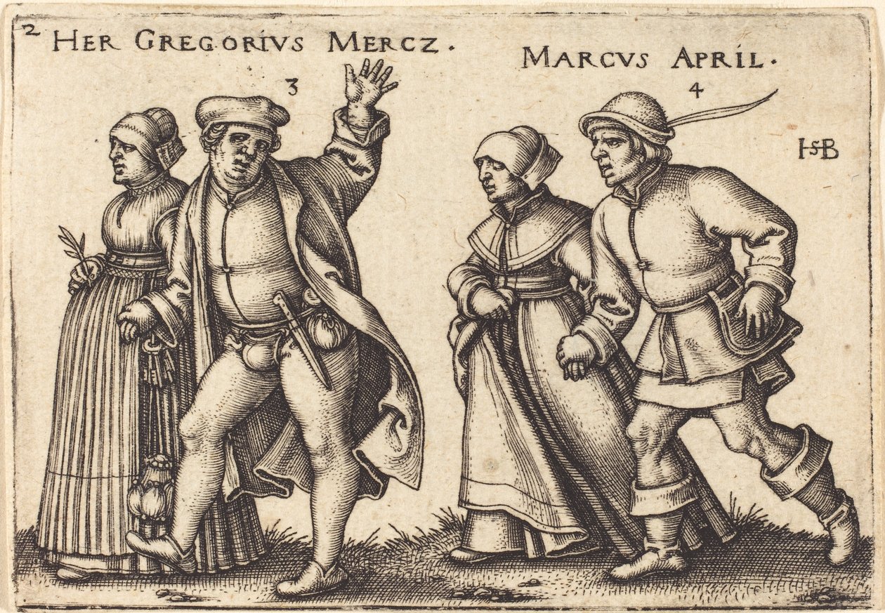 março e abril de Hans Sebald Beham