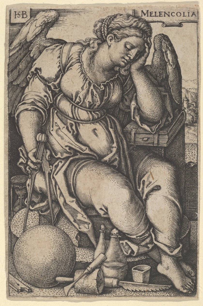 Melancholia, c.1500-50 (gravura) de Hans Sebald Beham