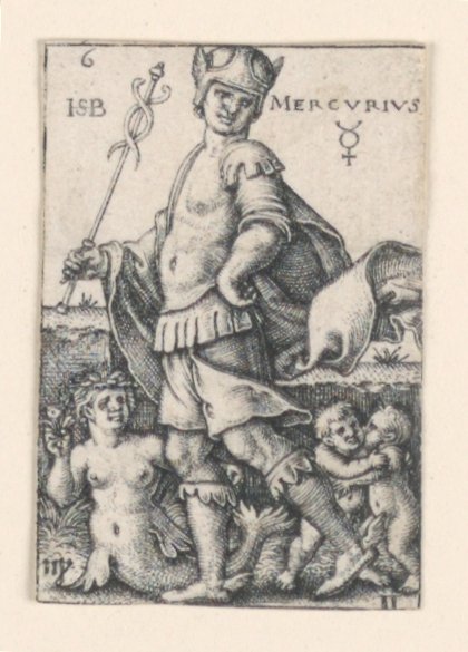 Mercúrio, de Os Sete Planetas de Hans Sebald Beham
