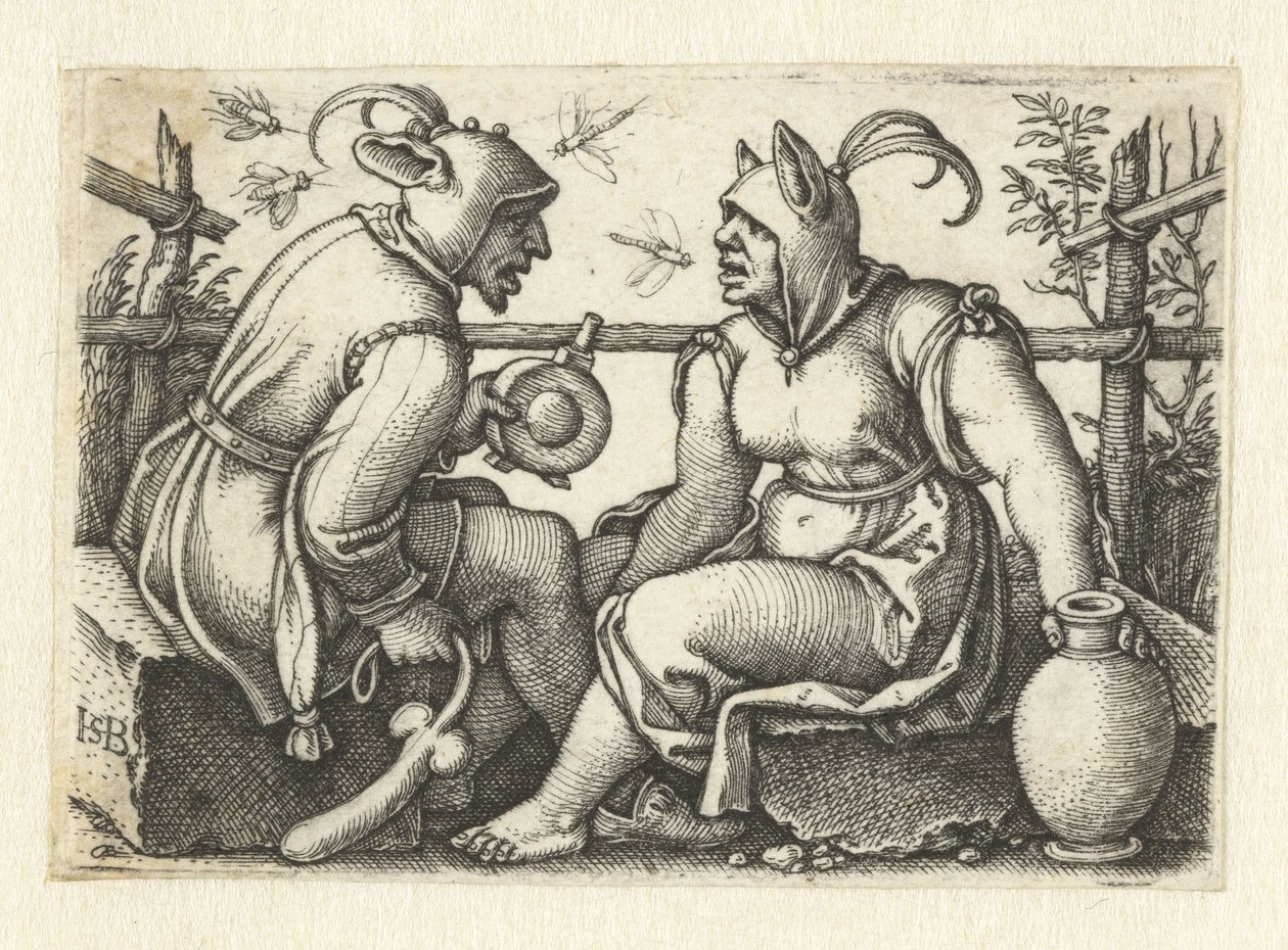 Jester com falo e nar feminino de Hans Sebald Beham