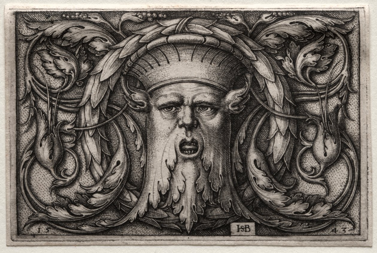 Ornamento da cabeça e coroa de sátiro de Hans Sebald Beham