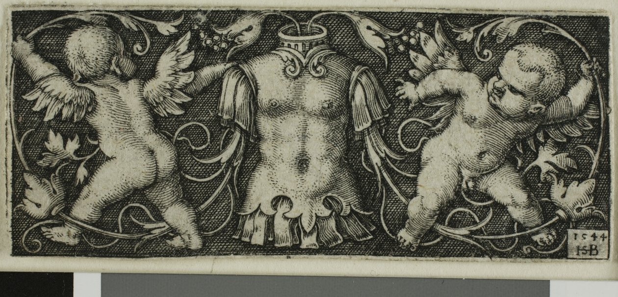 Ornamento com Armadura e Dois Gênios, de Quatro Vinhetas de Hans Sebald Beham