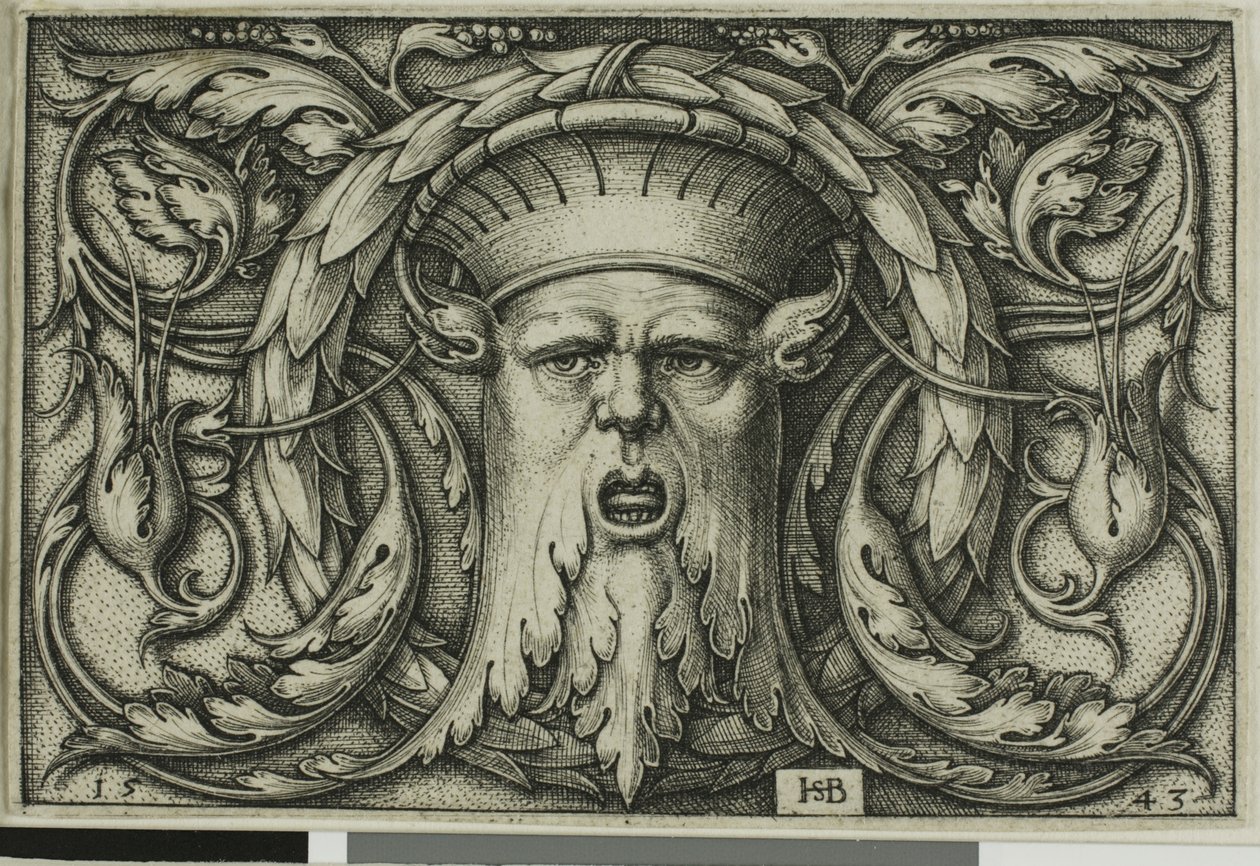 Ornamento com uma máscara de Hans Sebald Beham