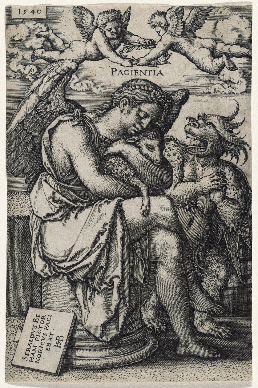 Paciência (Die Geduld), 1540 (gravura em papel) de Hans Sebald Beham