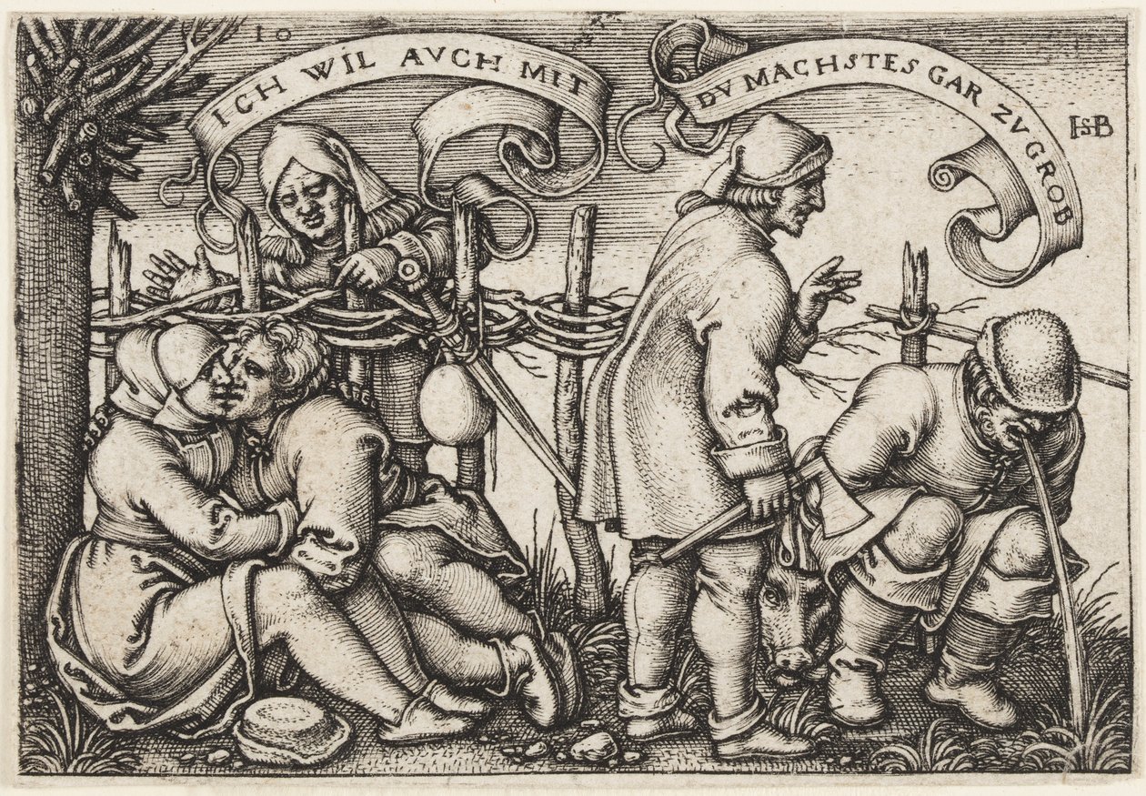 Camponeses atrás da cerca de Hans Sebald Beham