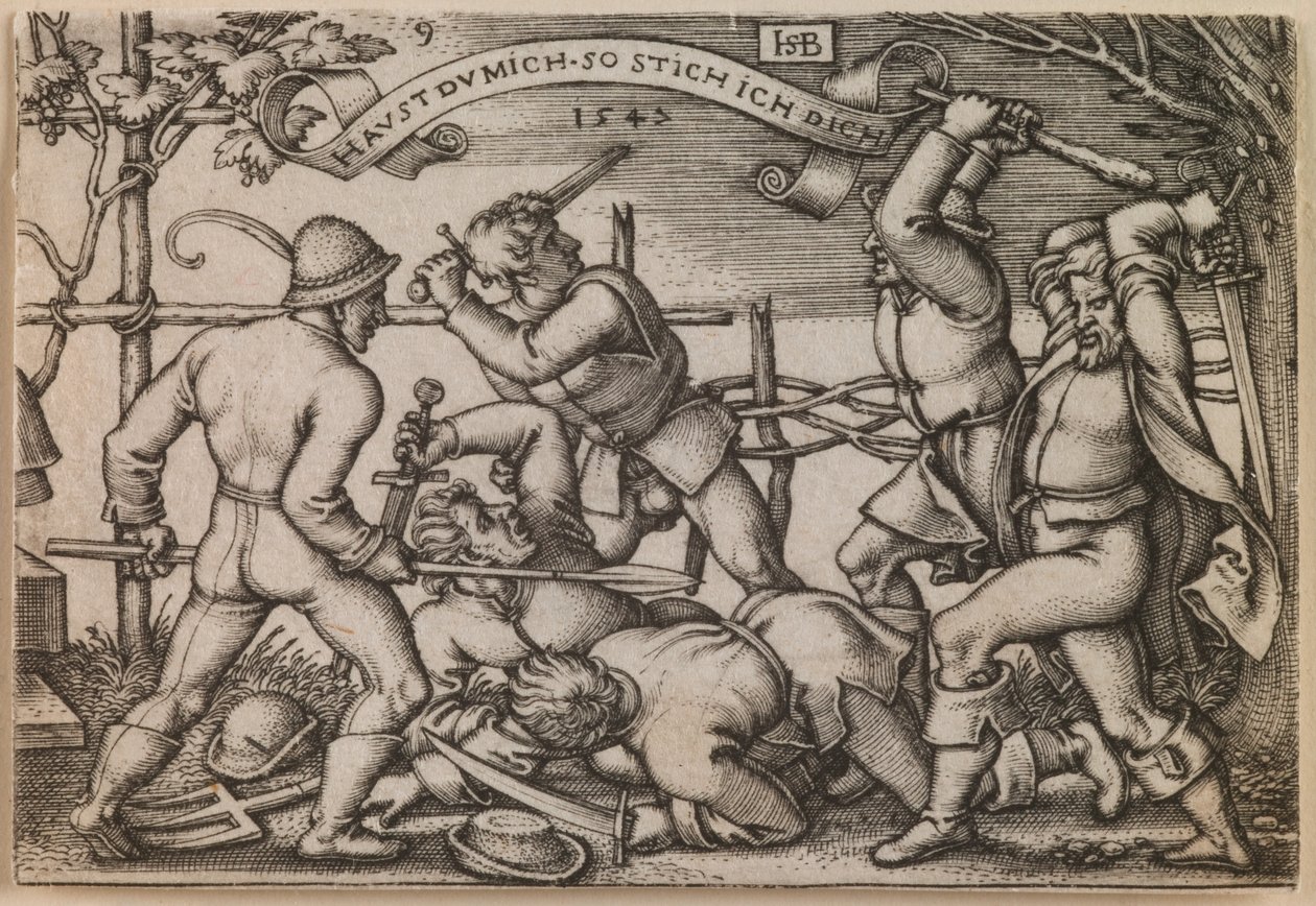 "Briga de Camponeses" da série "A Festa dos Camponeses ou Os Doze Meses" de Hans Sebald Beham