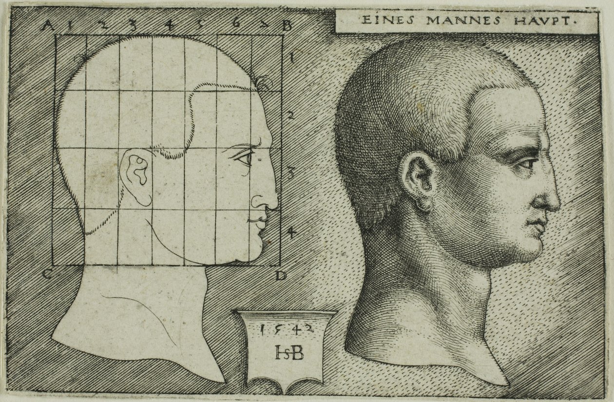 Estudo de perfil da cabeça de um homem de Hans Sebald Beham