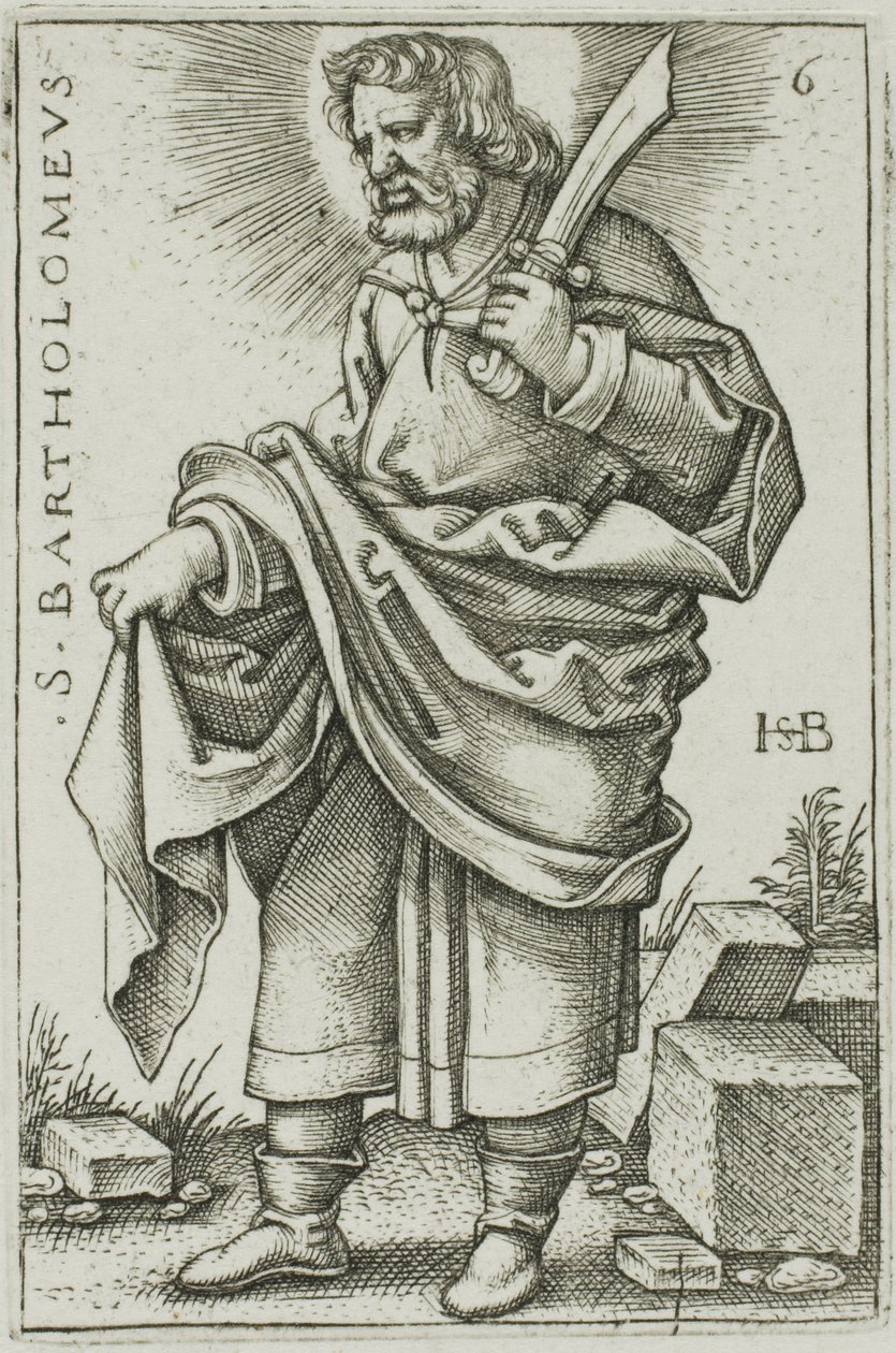 São Bartolomeu, placa 6 de Os Doze Apóstolos de Hans Sebald Beham