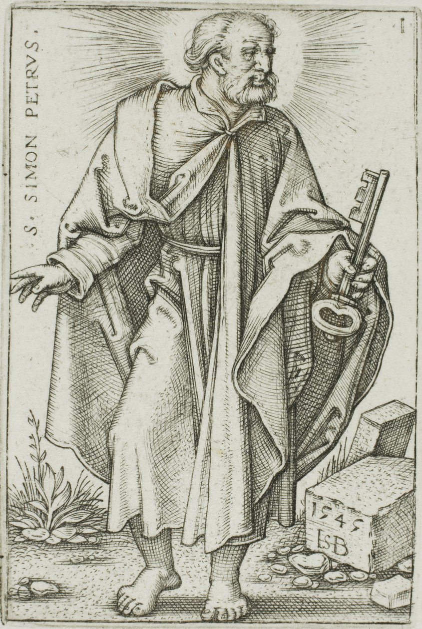 São Pedro, placa 1 de Os Doze Apóstolos de Hans Sebald Beham