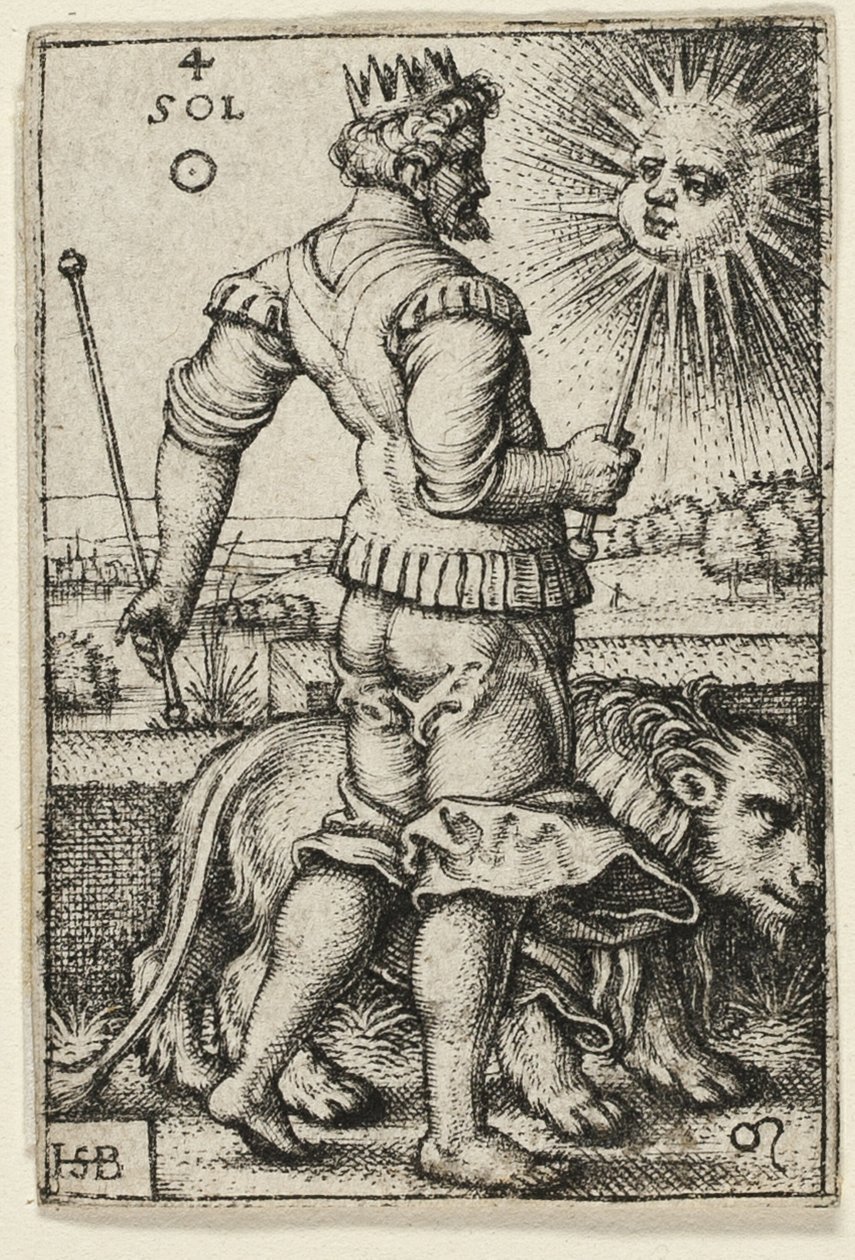 Sol, placa quatro de Os Sete Planetas com os Zodíacos de Hans Sebald Beham