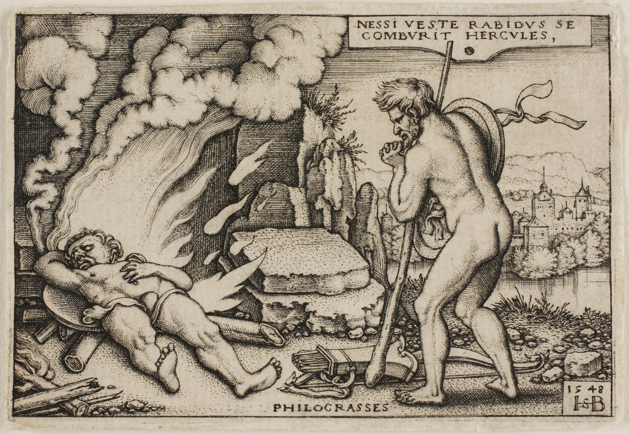 A Morte de Hércules, de Os Trabalhos de Hércules de Hans Sebald Beham