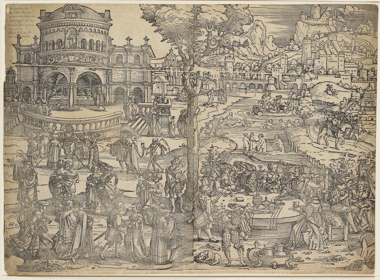 A Festa de Herodes (xilogravura, impressa de dois blocos) de Hans Sebald Beham