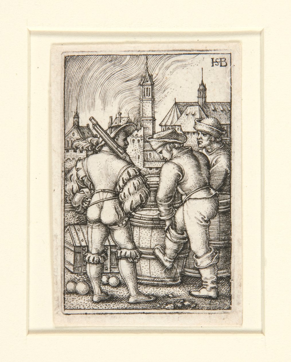 A Guarda perto dos Barris de Pólvora de Hans Sebald Beham