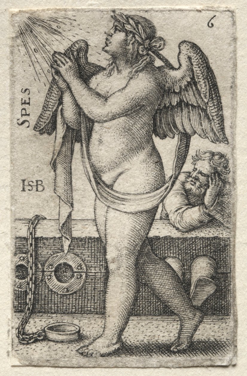 O conhecimento de Deus e as sete virtudes cardeais: esperança - Spes. de Hans Sebald Beham