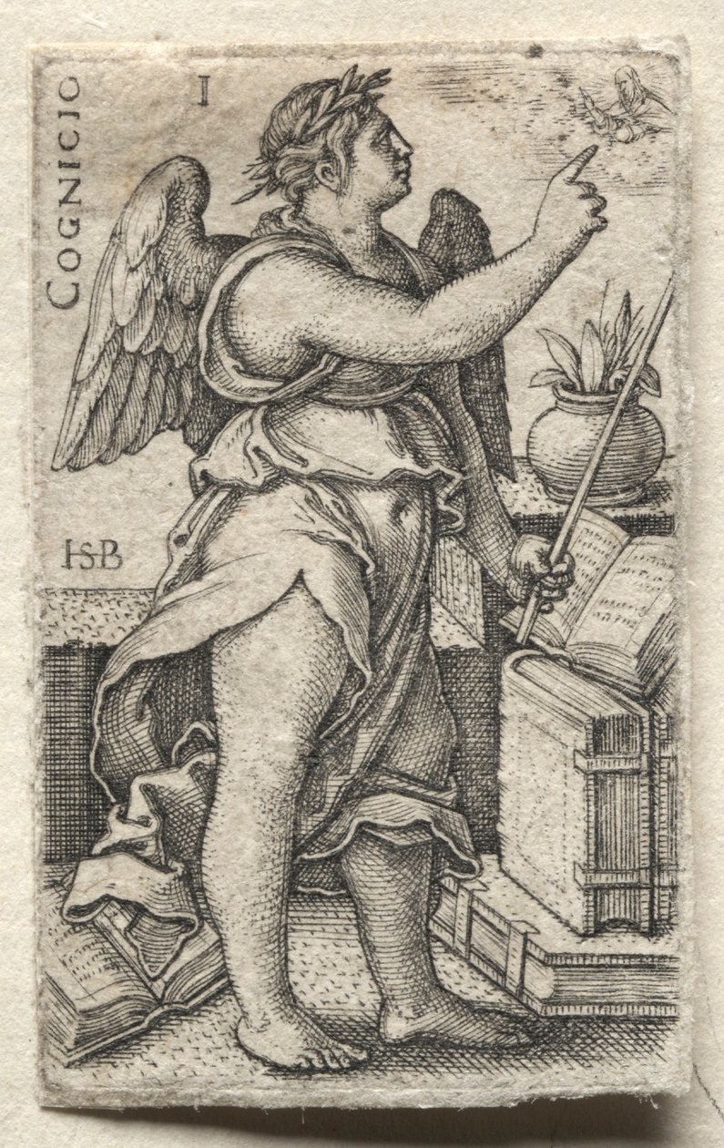 O conhecimento de Deus e as sete virtudes cardeais: conhecimento de Deus - Cognicio. de Hans Sebald Beham