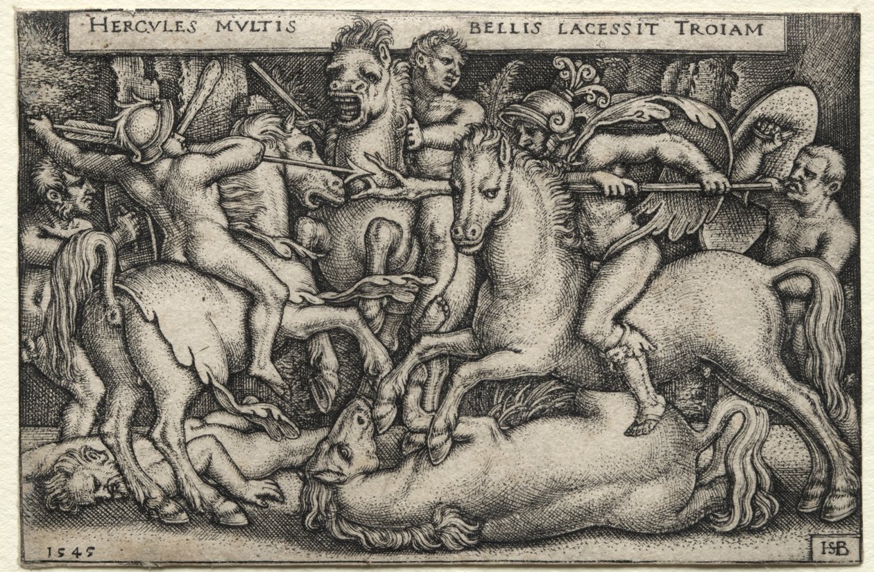 Os trabalhos de Hércules: Hércules conquistando Tróia de Hans Sebald Beham