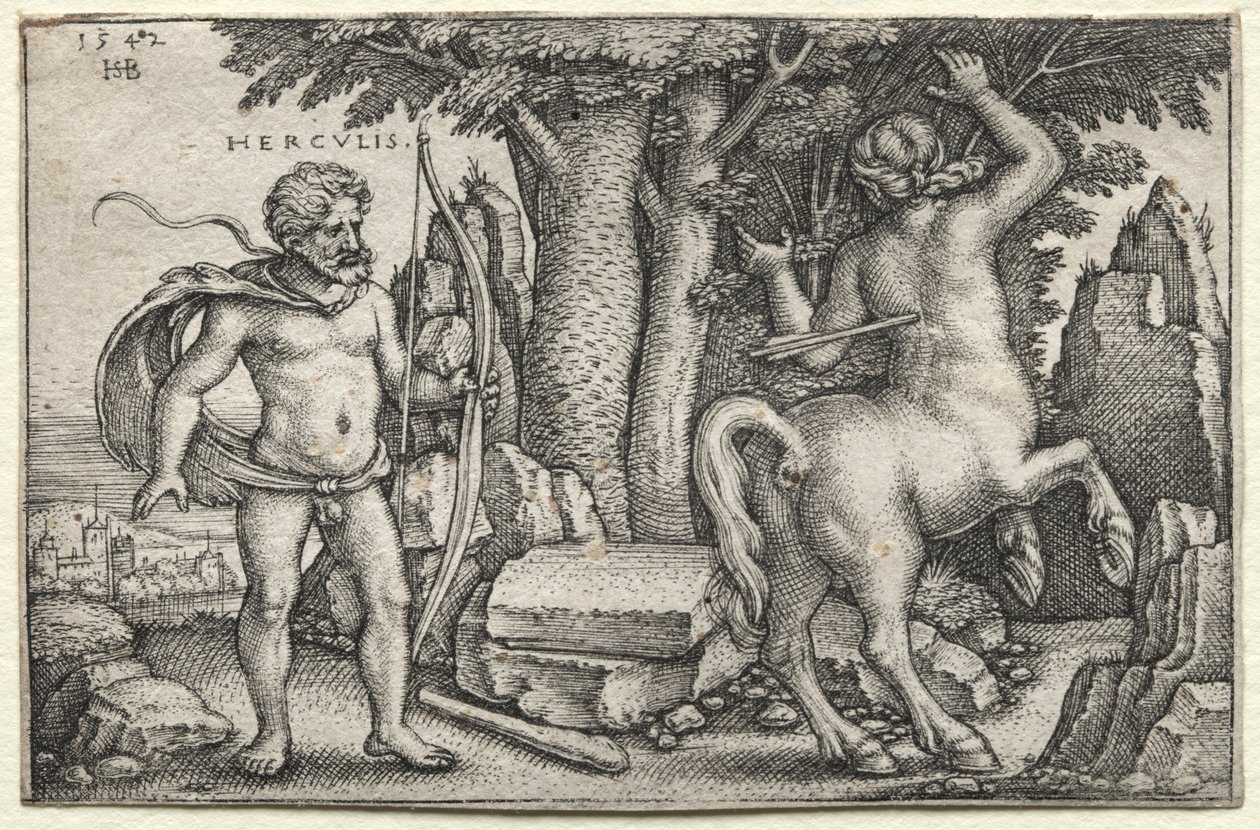 Hércules e Nessus, 1542. de Hans Sebald Beham