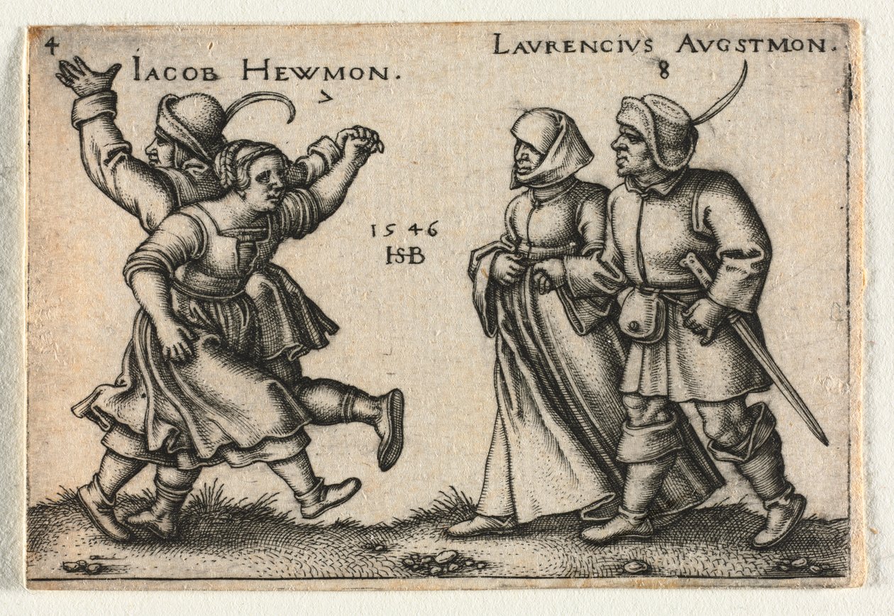 O Casamento Camponês ou os Doze Meses: 7 Jacob Hewmon 8-Laurencius Augstmon de Hans Sebald Beham