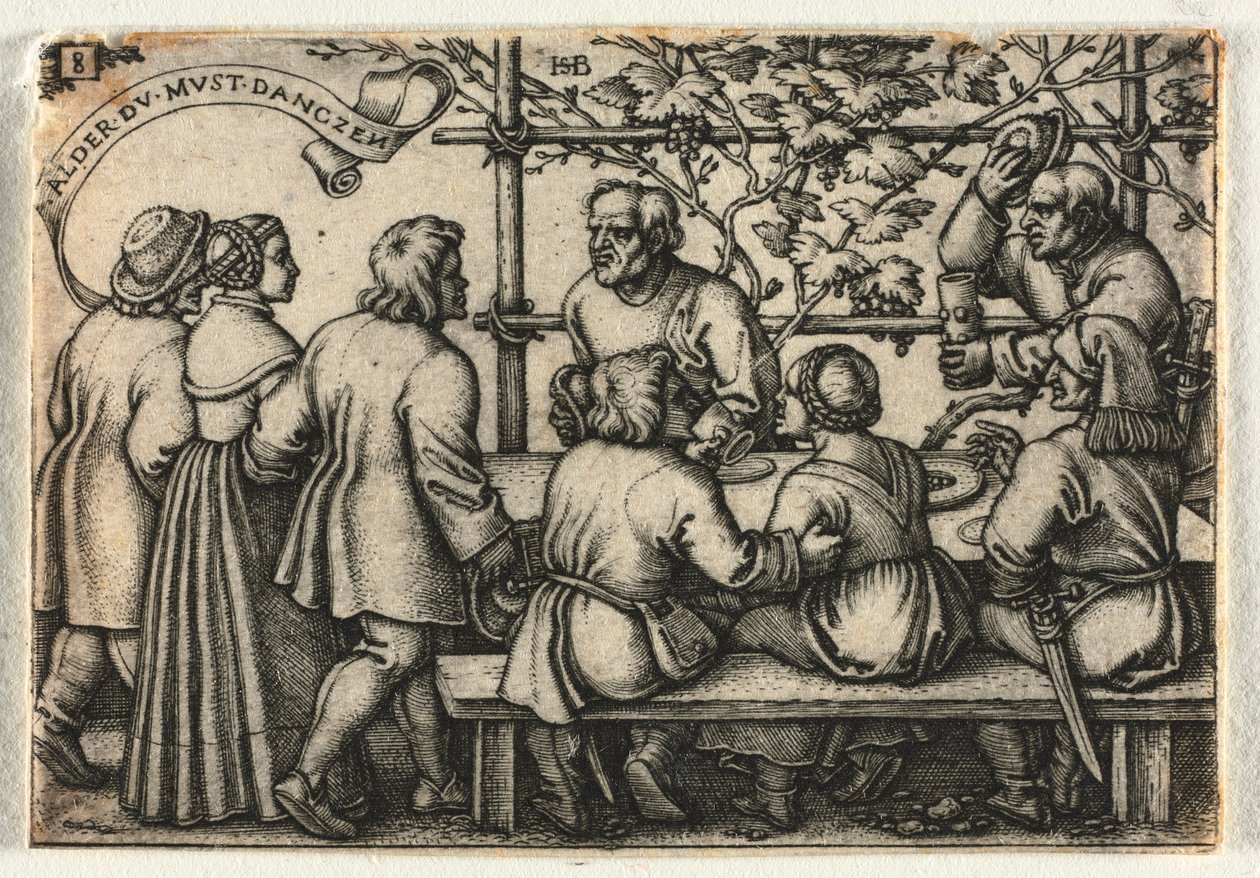O Casamento Camponês ou os Doze Meses: No. 8 de Hans Sebald Beham