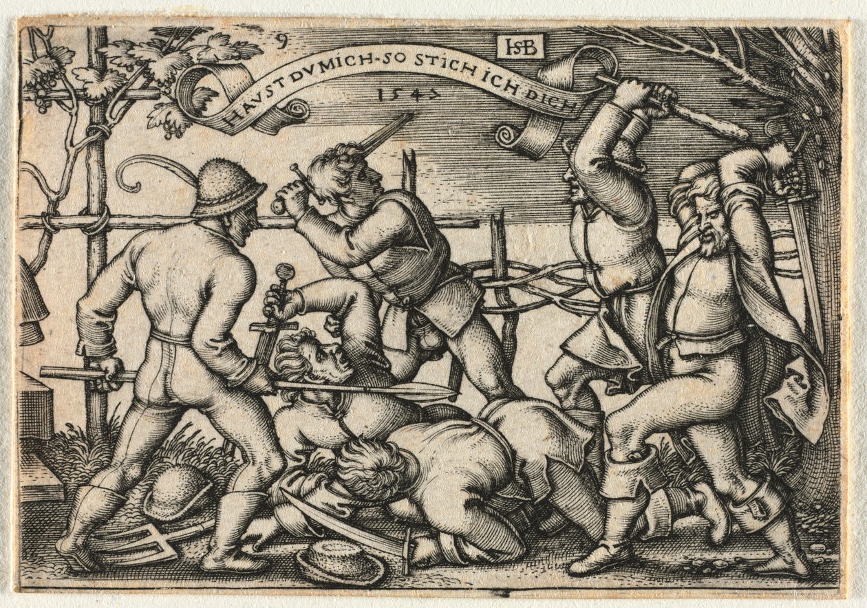 As Bodas Camponesas ou os Doze Meses: No. 9 de Hans Sebald Beham