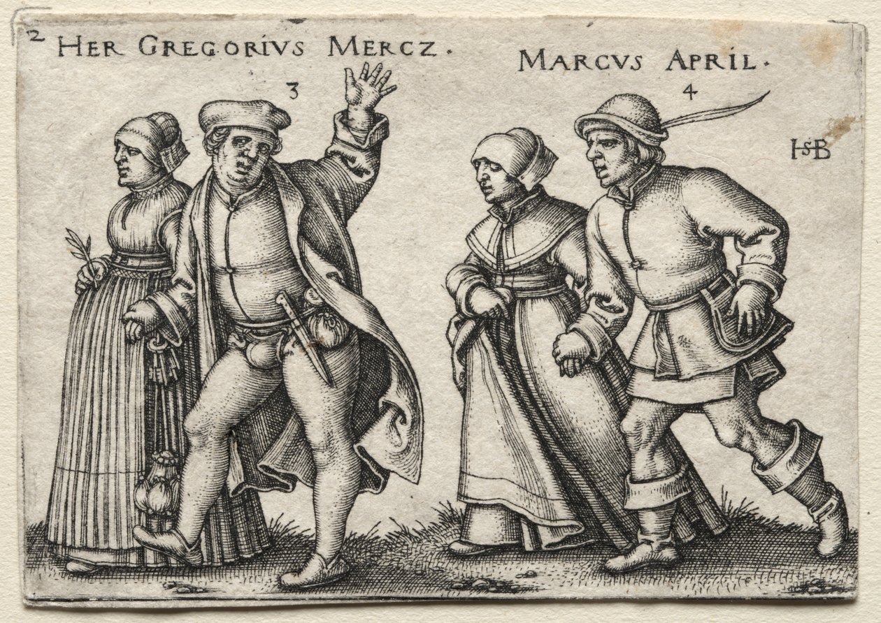 The Village Wedding: Her Gregorius Mercz / Marcus April de Hans Sebald Beham