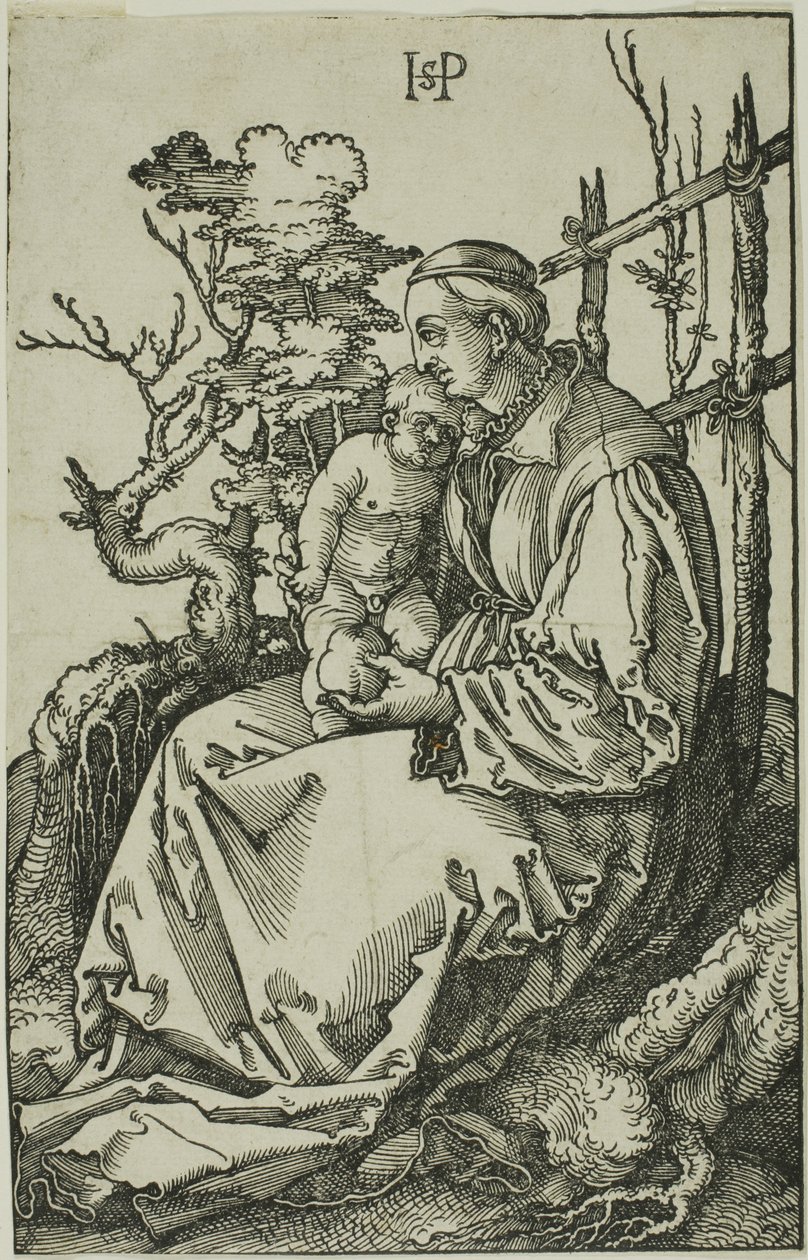 A Virgem com a pera e o menino no banco de Hans Sebald Beham