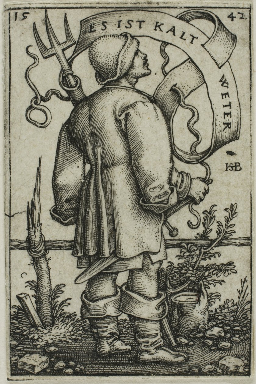 O camponês do tempo "está frio" de Hans Sebald Beham