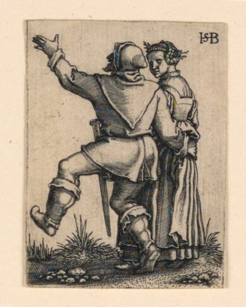 A procissão do casamento: casal dançando à esquerda de Hans Sebald Beham