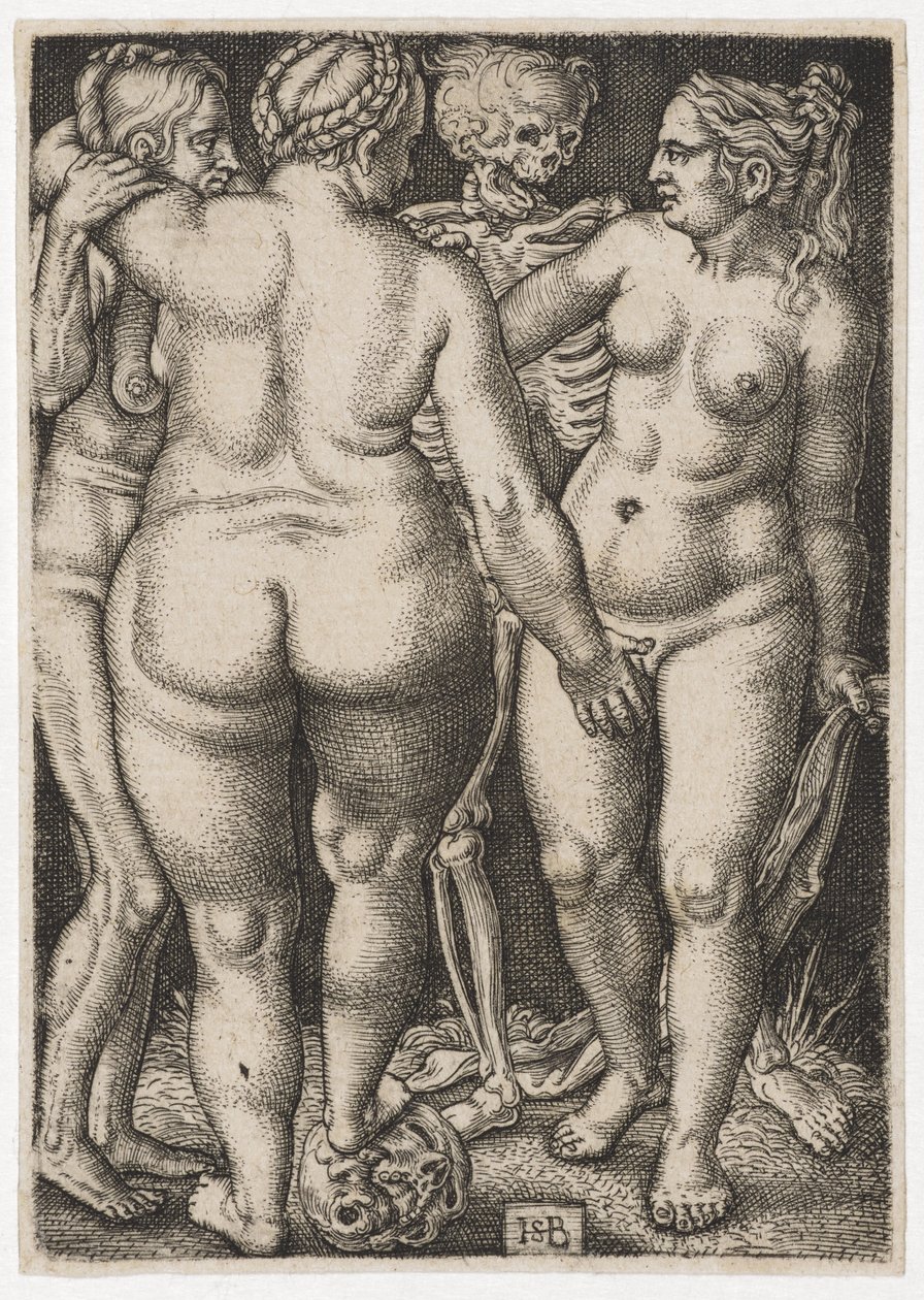 Três mulheres e mortos, c. 1546-50 de Hans Sebald Beham
