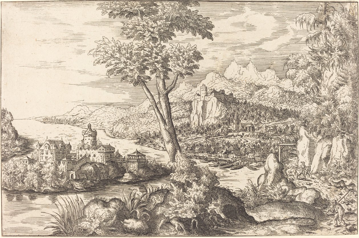 Paisagem com três homens, c. 15581559. de Hans Sebald Lautensack