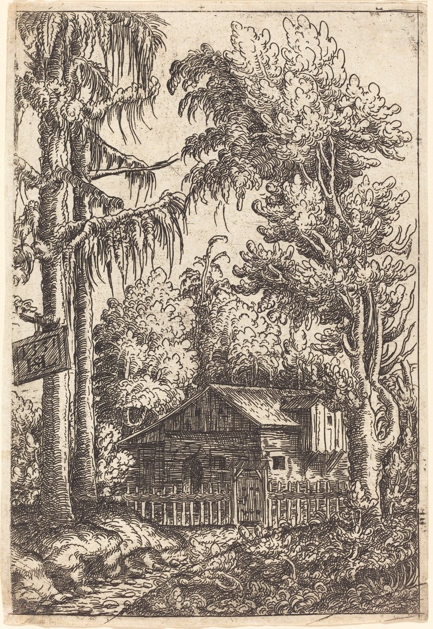 Paisagem com vista de uma casa de campo, 1551. de Hans Sebald Lautensack